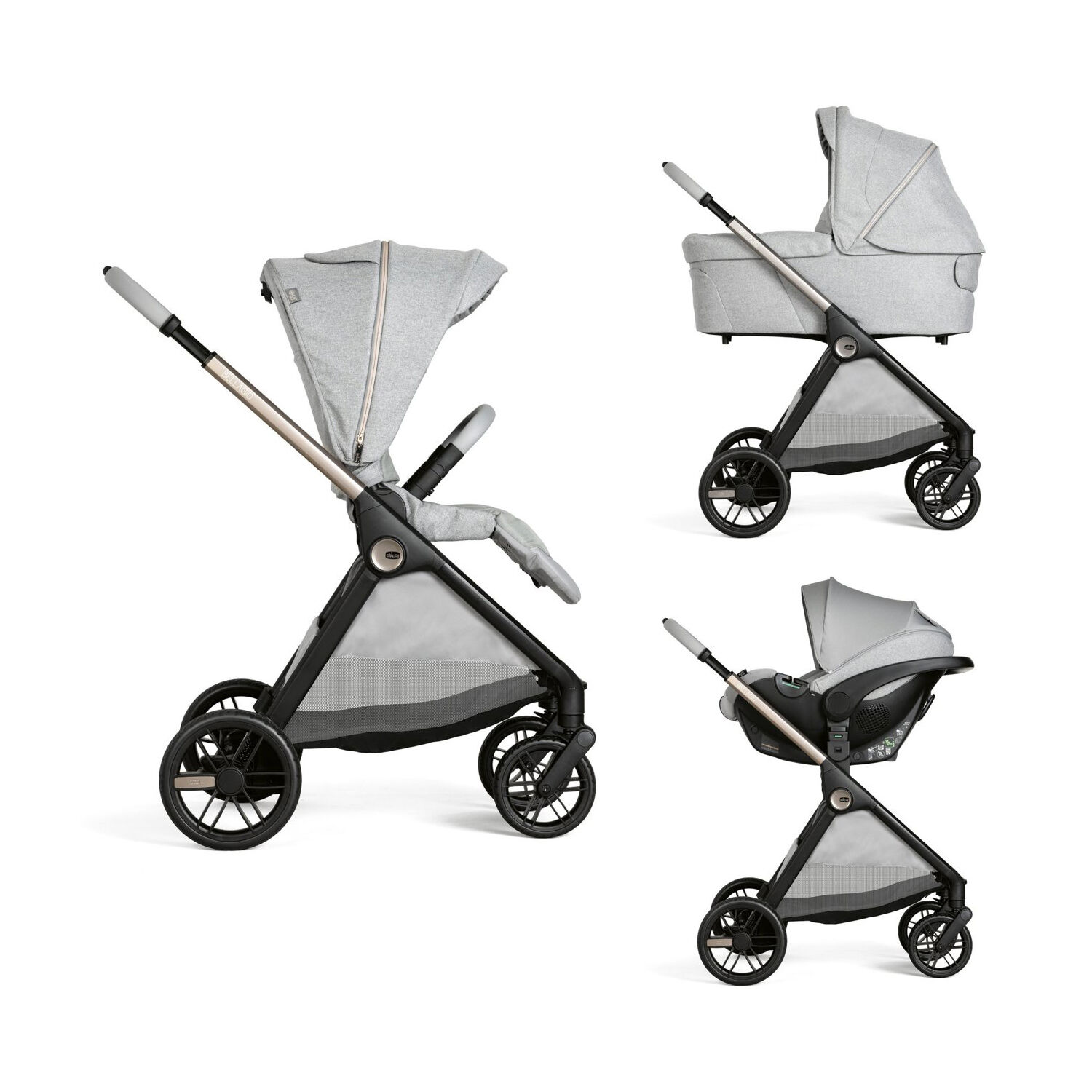 Chicco Καρότσι Μωρού Trio Bellagio Lunar Rock για Παιδί έως 22kg