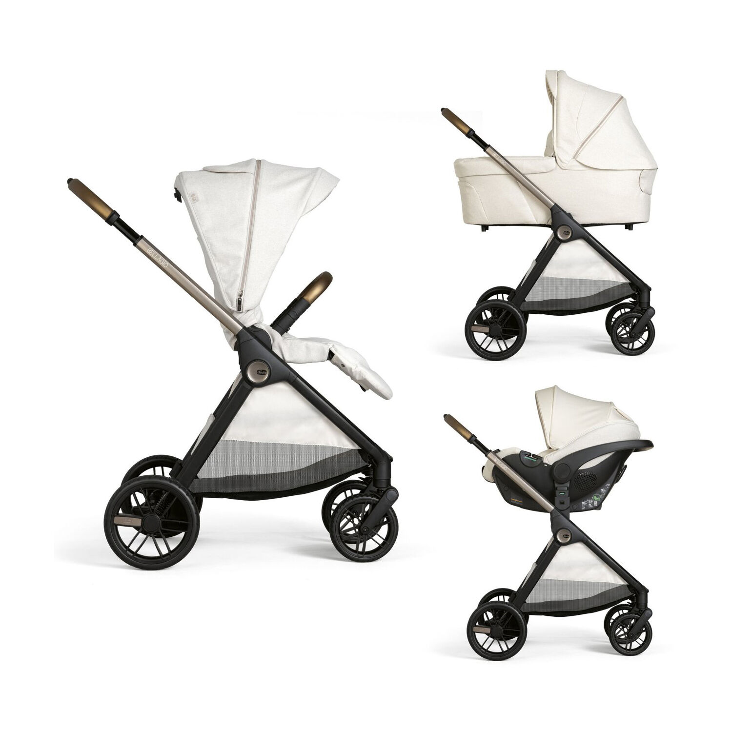 Chicco Καρότσι Μωρού Trio Bellagio Amber Glow για Παιδί έως 22kg