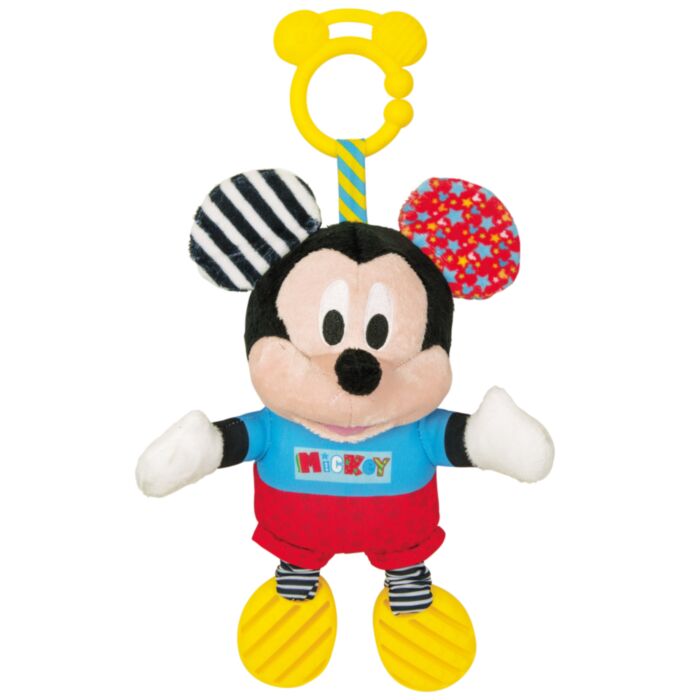 Baby Clementoni Disney Baby Βρεφικό Παιχνίδι Mickey Χνουδωτό-Κουδουνίστρα Για 6+ Μηνών