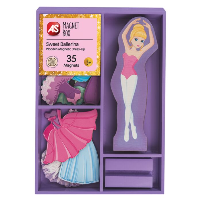 AS Magnet Box Sweet Ballerina Dress-Up 35 Εκπαιδευτικοί Ξύλινοι Μαγνήτες Για 3+ Χρονών