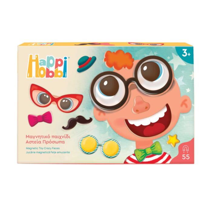 HappiHobbi Funny Faces 55 Educational Paper Magnets For Ages 3+