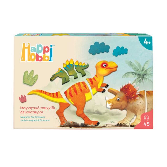 HappiHobbi Dinosaurs 45 Educational Paper Magnets For Ages 4+