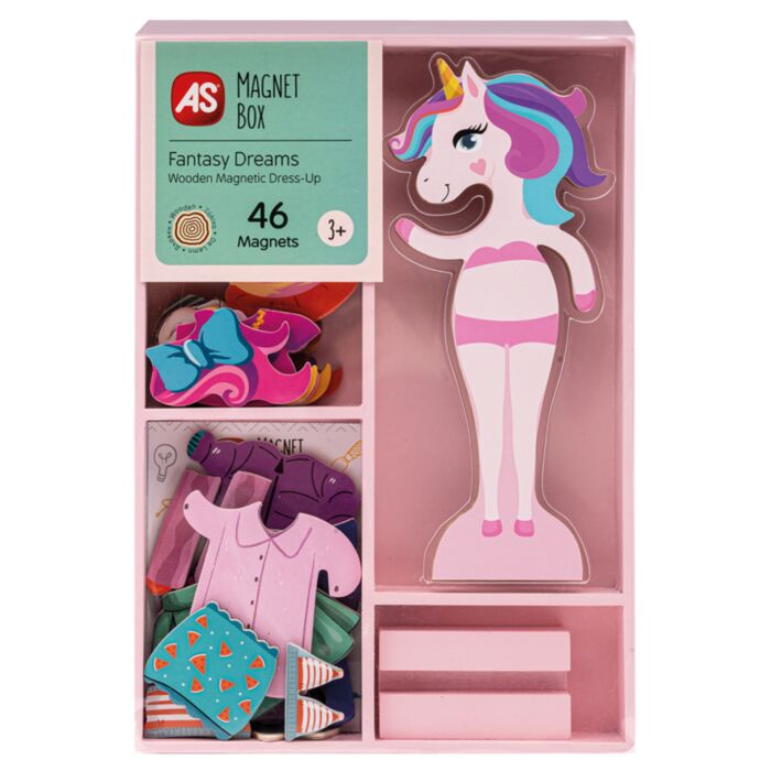 AS Magnet Box Fantasy Dreams Dress-Up 46 Εκπαιδευτικοί Ξύλινοι Μαγνήτες Για 3+ Χρονών