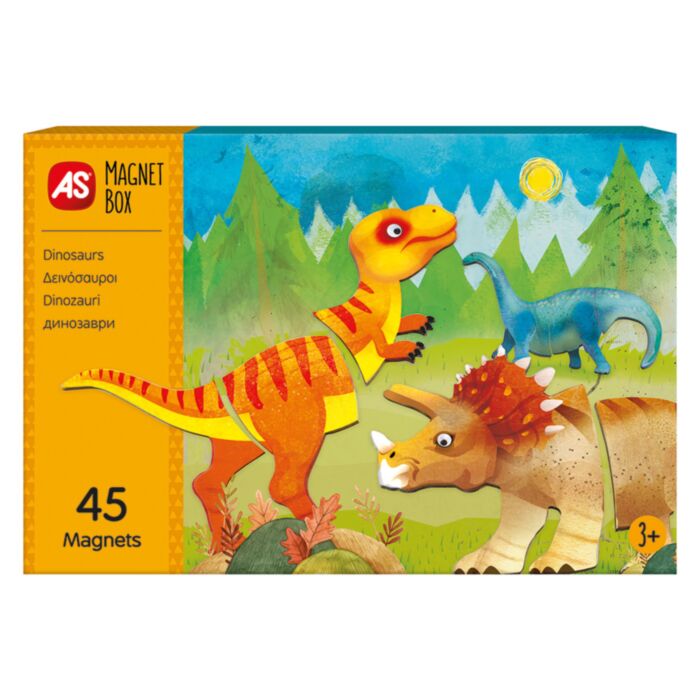 AS Magnet Box Dinosaurs 45 Educational Paper Magnets For Ages 3+