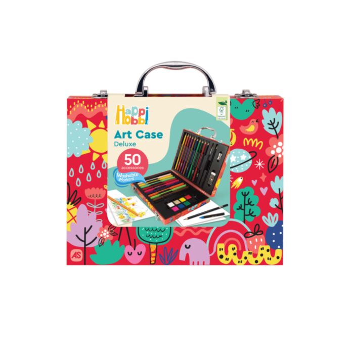 HappiHobbi Art Case Deluxe My World With 50 Accessories For Ages 3+