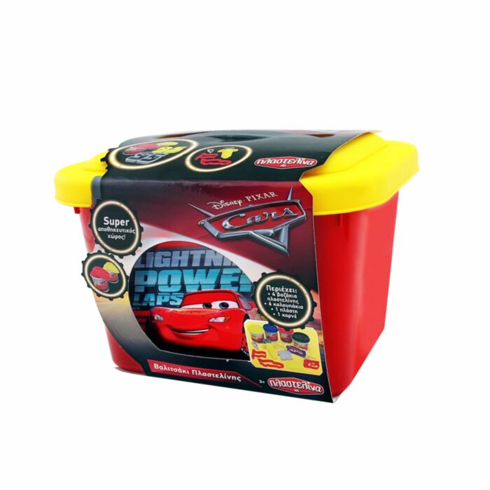 AS Πλαστελίνη Disney Cars Βαλιτσάκι Με 4 Βαζάκια - Καπάκια Καλουπάκια Και 8 Αξεσουάρ 456gr