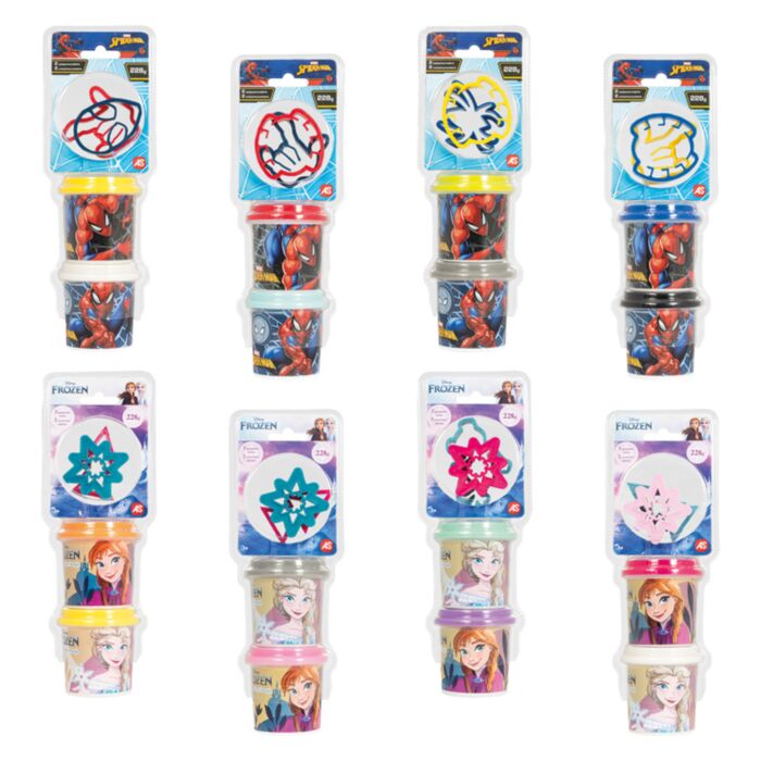 AS Πλαστελίνη Disney Frozen & Marvel Spiderman Σετ 2 Βαζάκια Με 2 Cutters 228gr Για 3+ Χρονών