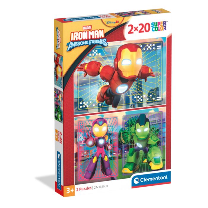 Clementoni Kids Puzzle Super Color IronMan And His Awesome Friends 2x20 pcs