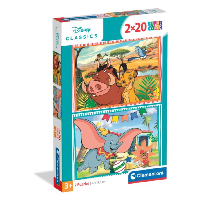 Clementoni Kids Puzzle Super Color Disney Classics 2x20 pcs