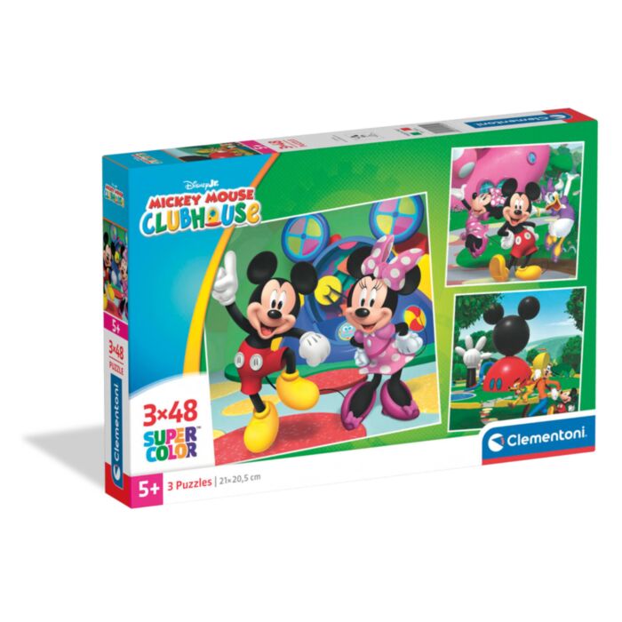 Clementoni Kids Puzzle Super Color Disney Mickey Mouse Club House 3x48 pcs