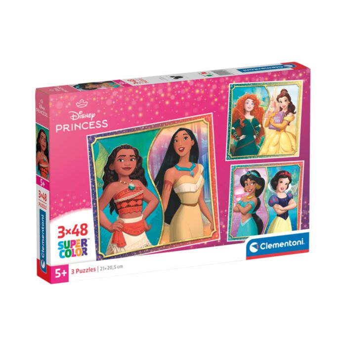 Clementoni Kids Puzzle Super Color Disney Princess 3x48 pcs