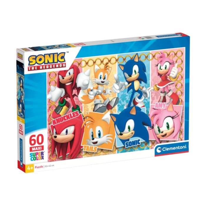 Clementoni Kids Puzzle Maxi Super Color Sonic 60 pcs