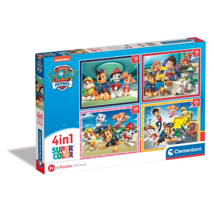 Clementoni Παιδικό Παζλ 4 in 1 Supercolor Nickelodeon Paw Patrol 12-16-20-24 τμχ