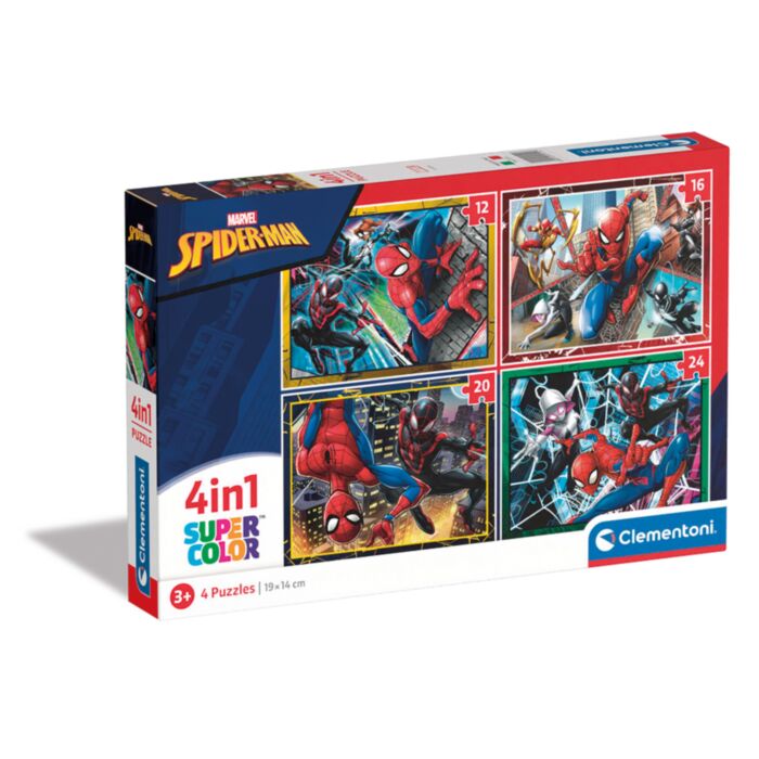 Clementoni Παιδικό Παζλ 4 in 1 Supercolor Marvel Spiderman 12-16-20-24 τμχ