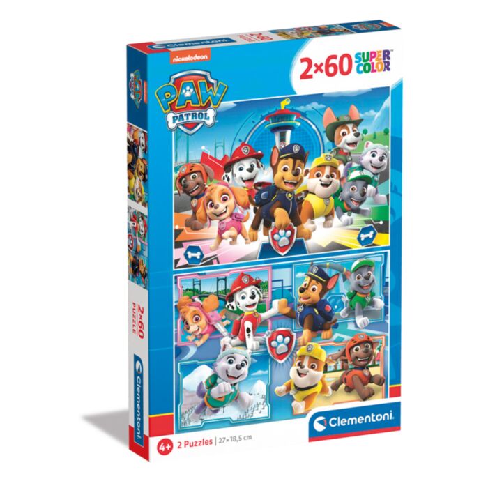 Clementoni Kids Puzzle Supercolor Nickelodeon Paw Patrol 2x60 pcs