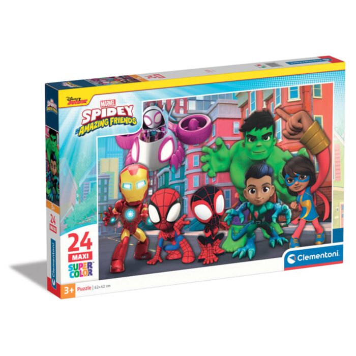 Clementoni Παιδικό Παζλ Maxi Super Color Marvel Spidey Και Οι Απίθανοι Φίλοι Του 24 τμχ