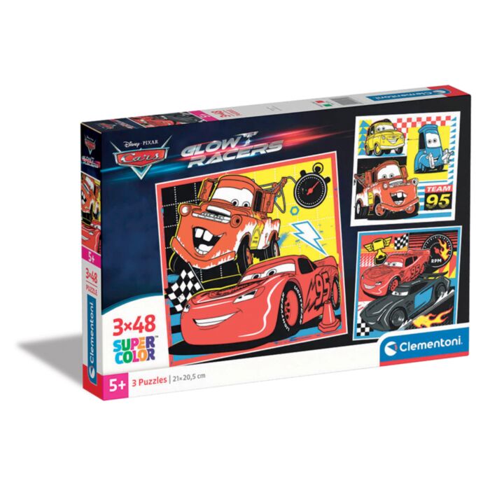 Clementoni Παιδικό Παζλ Super Color Disney Cars Glow Racers 3x48 τμχ