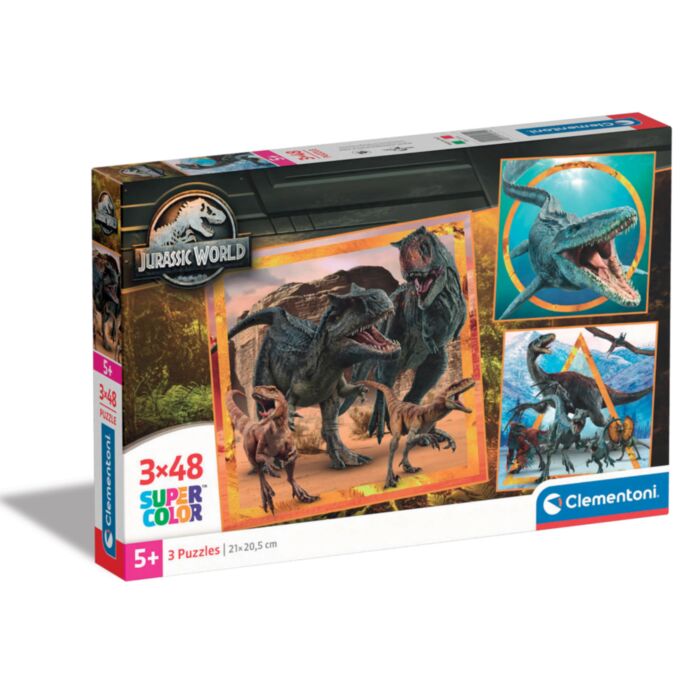 Clementoni Kids Puzzle Super Color Jurassic World 3x48 pcs