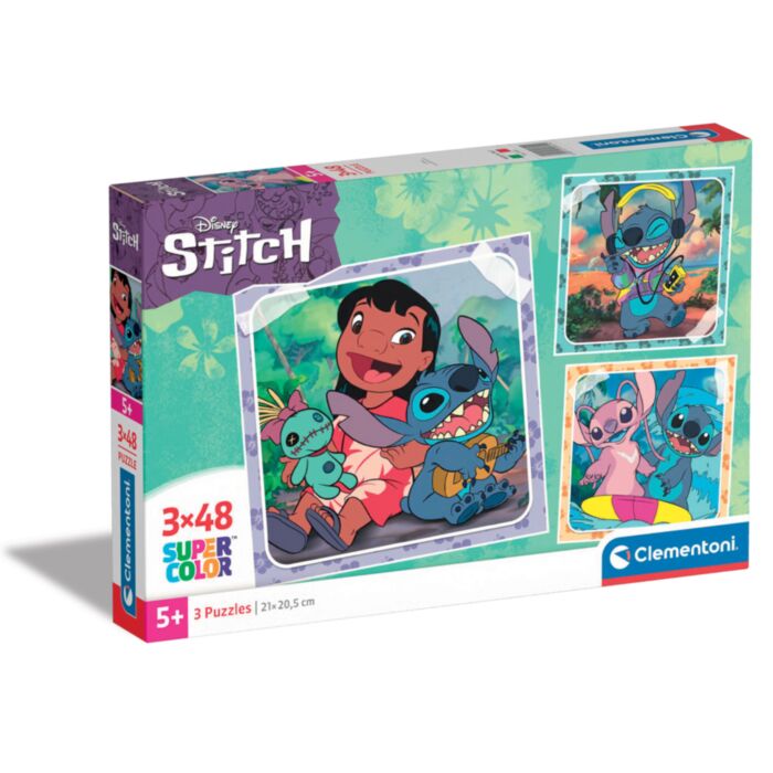 Clementoni Παιδικό Παζλ Super Color Disney Stitch 3x48 τμχ