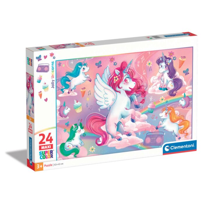 Clementoni Παιδικό Παζλ Maxi Super Color Jolly Unicorns 24 τμχ