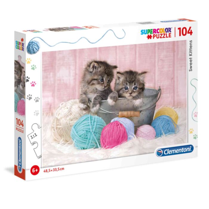 Clementoni Kids Puzzle Super Color Sweet Kittens 104 pcs