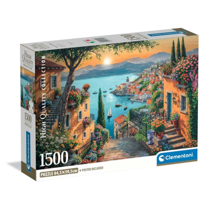 Clementoni Puzzle High Quality Collection Stepps to The Harbor 1500 pcs - Compact Box