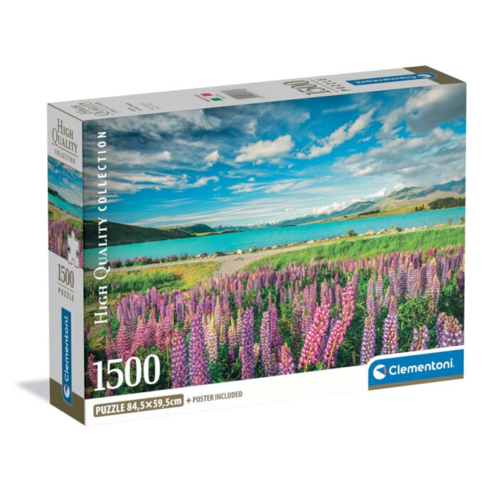 Clementoni Puzzle High Quality Collection Lupins At Lake Tekapo 1500 pcs - Compact Box