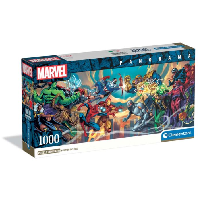 Clementoni Puzzle Panorama High Quality Collection Marvel Heroes vs Villains 1000 pcs - Compact Box