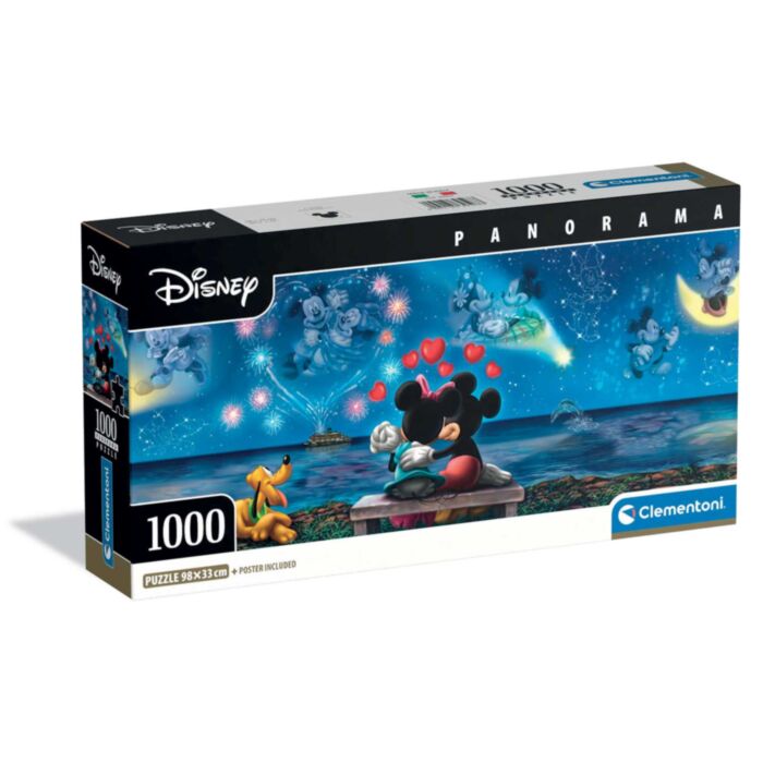 Clementoni Puzzle Panorama High Quality Collection Disney Mickey & Minnie 1000 pcs - Compact Box
