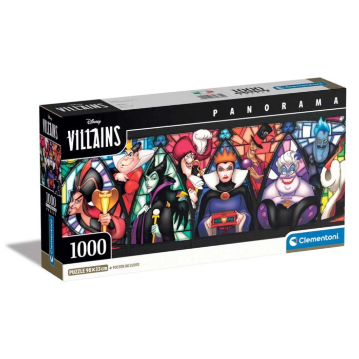 Clementoni Puzzle Panorama High Quality Collection Disney Villains 1000 pcs - Compact Box