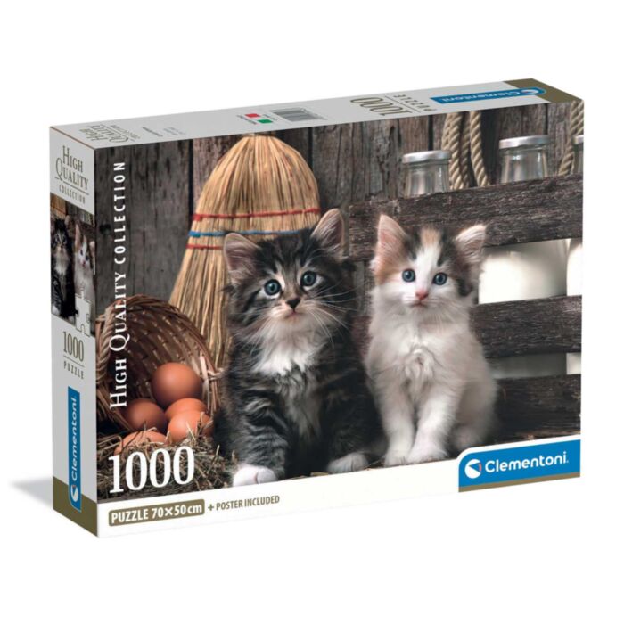Clementoni Puzzle High Quality Collection Lovely Kittens 1000 pcs - Compact Box