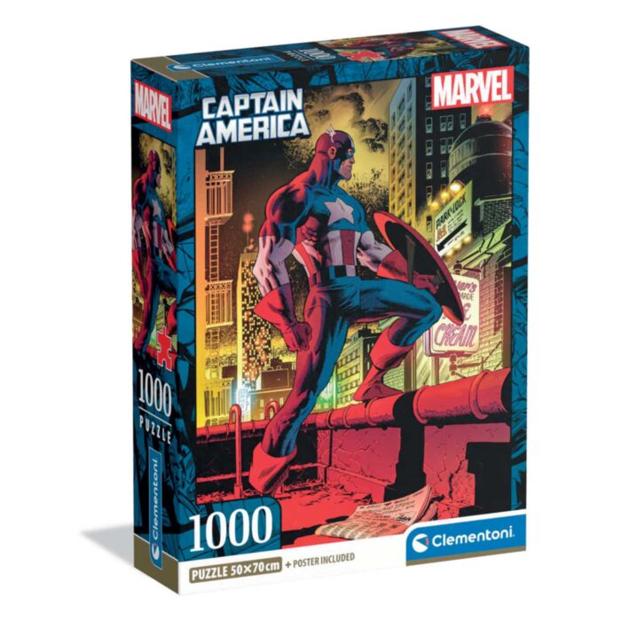 Clementoni Puzzle High Quality Collection Marvel Captain America 1000 pcs - Compact Box