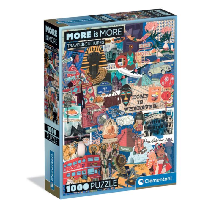 Clementoni Puzzle More is More Collection Travel & Cultures 1000 pcs - Compact Box