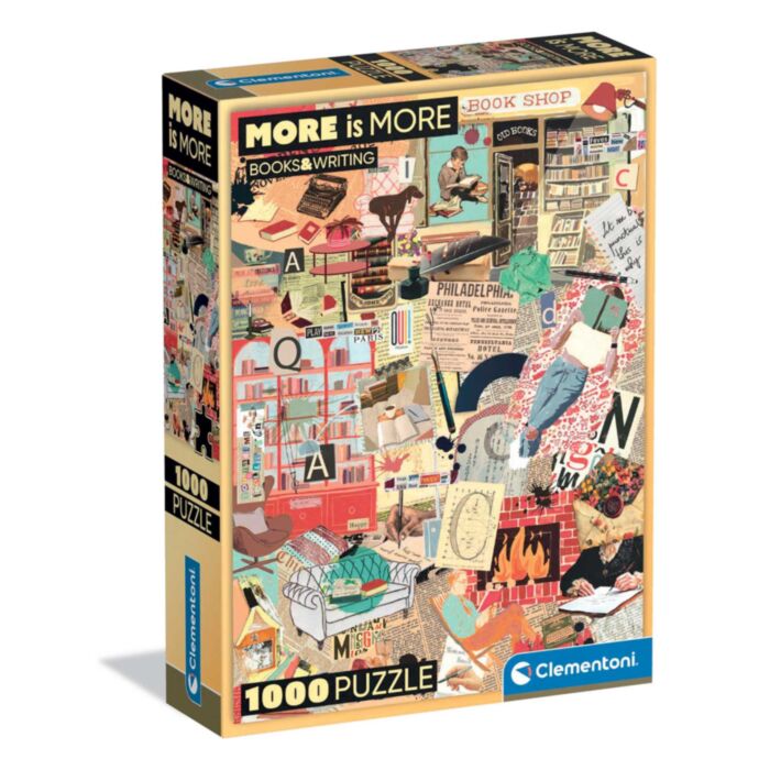 Clementoni Puzzle More is More Collection Books & Writing 1000 pcs - Compact Box