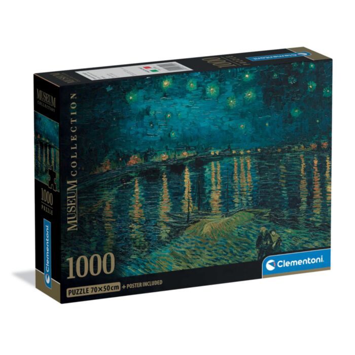 Clementoni Παζλ Museum Collection Vincent Van Gogh: Έναστρη Νύχτα Πάνω Από Το Ρήνο 1000 τμχ - Compac