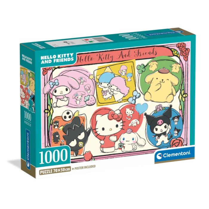 Clementoni Puzzle High Quality Collection Hello Kitty & Friends 1000 pcs - Compact Box