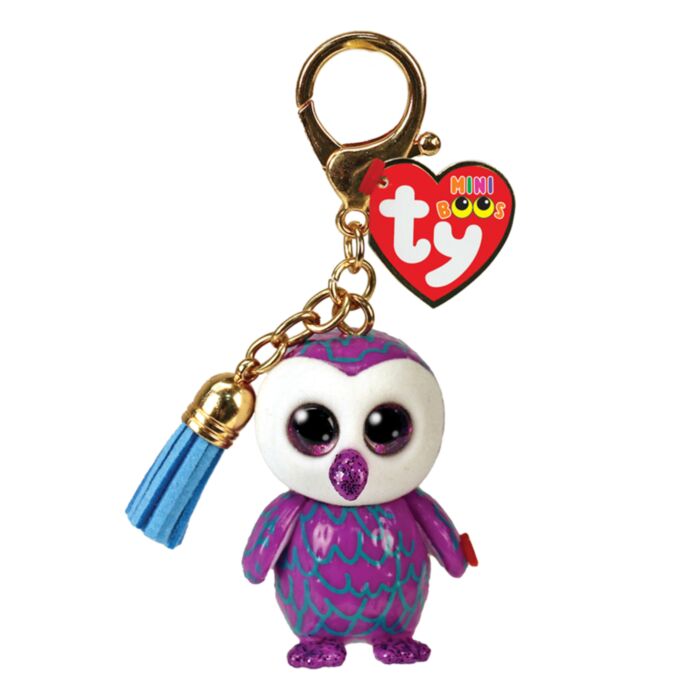 TY Mini Boos Clip Moonlight Owl Purple