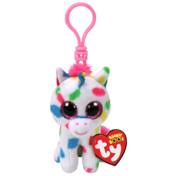 TY Beanie Boos Harmonie Plush Clip Unicorn White 8.5cm