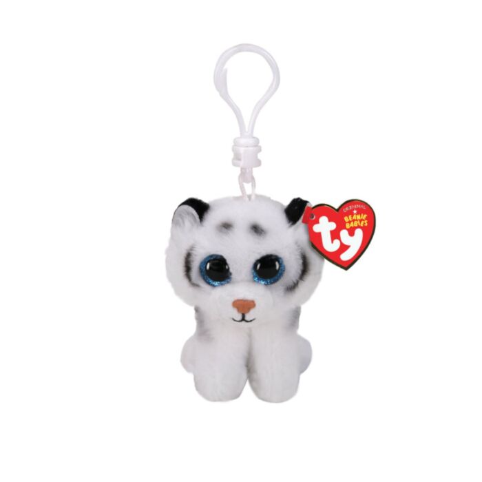 TY Beanie Boos Tundra Plush Clip Tiger White 8.5cm