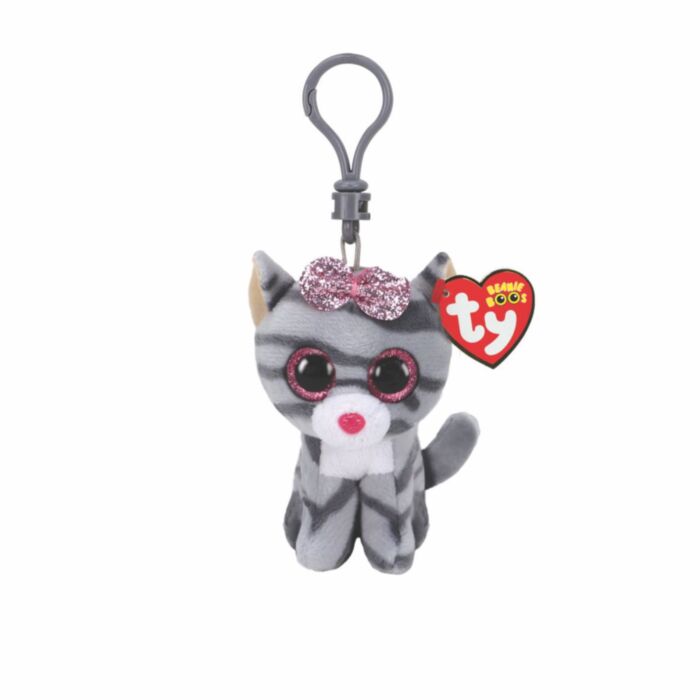 TY Beanie Boos Kiki Χνουδωτό Κλιπ Γατούλα Γκρι 8.5εκ