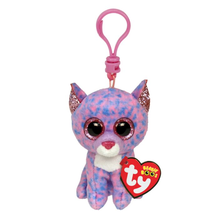 TY Beanie Boos Cassidy Plush Clip Kitty Lavender 8.5cm