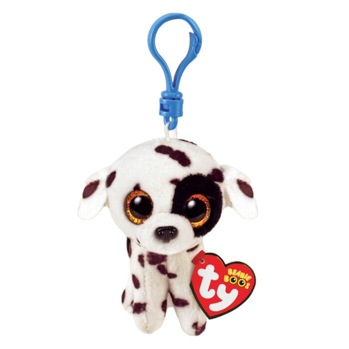 TY Beanie Boos Luther Plush Clip Dalmatian Dog White And Black 8.5cm