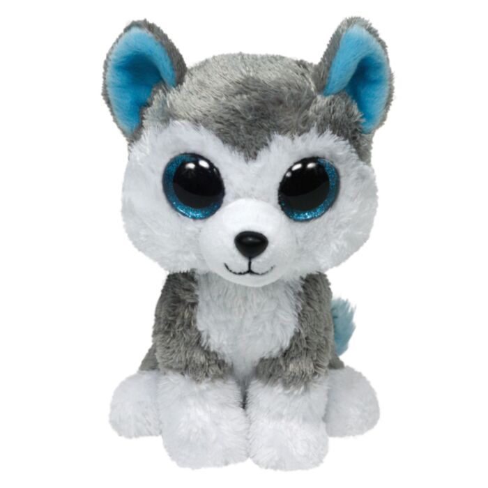 TY Beanie Boos Slush Plush Dog Gray And White 15cm