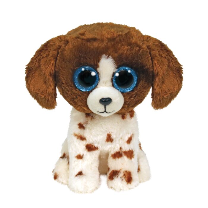 TY Beanie Boos Muddles Χνουδωτό Σκυλάκι Πιτσιλωτό Καφέ Και Λευκό 15εκ