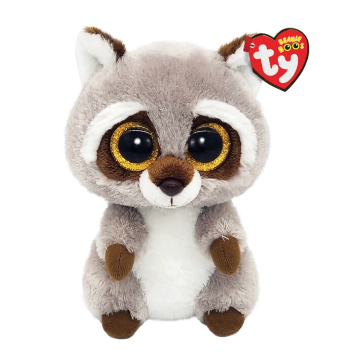 TY Beanie Boos Oakie Χνουδωτό Ρακούν Γκρι 15εκ