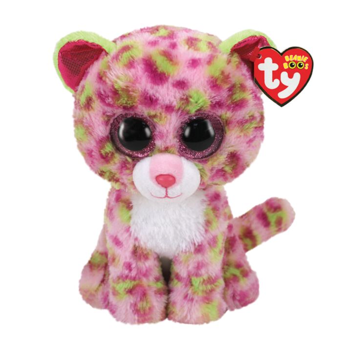 TY Beanie Boos Lainey Χνουδωτό Λεοπάρδαλη Ροζ 23εκ