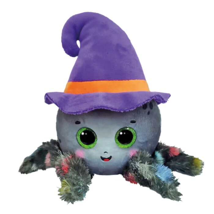 TY Beanie Boos Plush Spider with Witch Hat Grey 15cm
