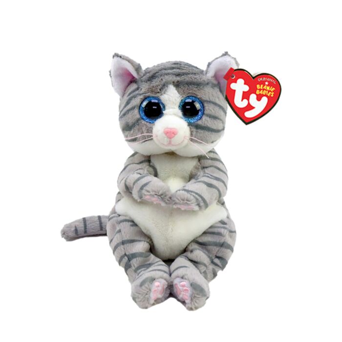 TY Beannie Bellies Mitzi Plush Kitty Gray 15cm