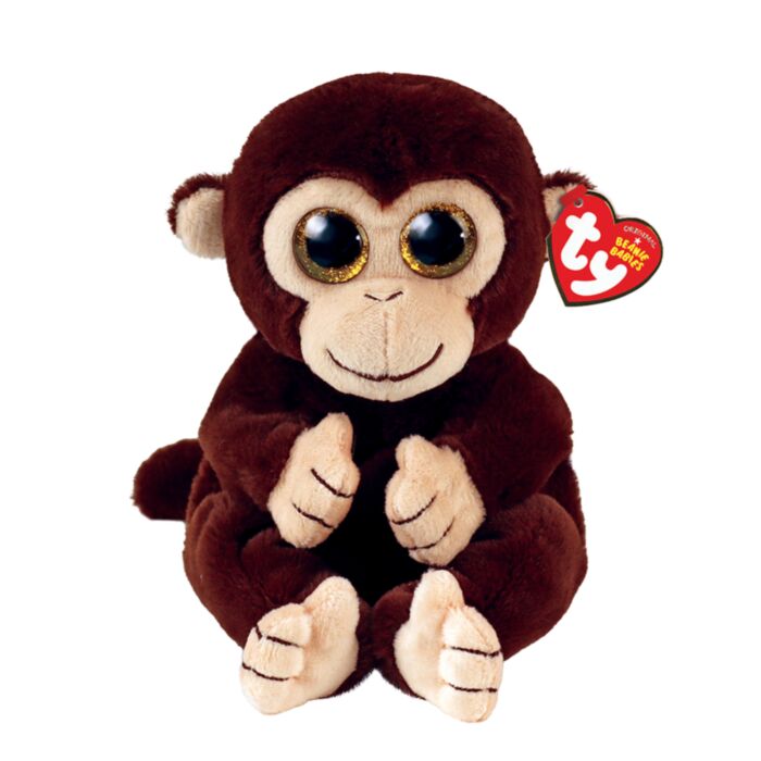 TY Beannie Bellies Matteo Plush Monkey Brown 15cm