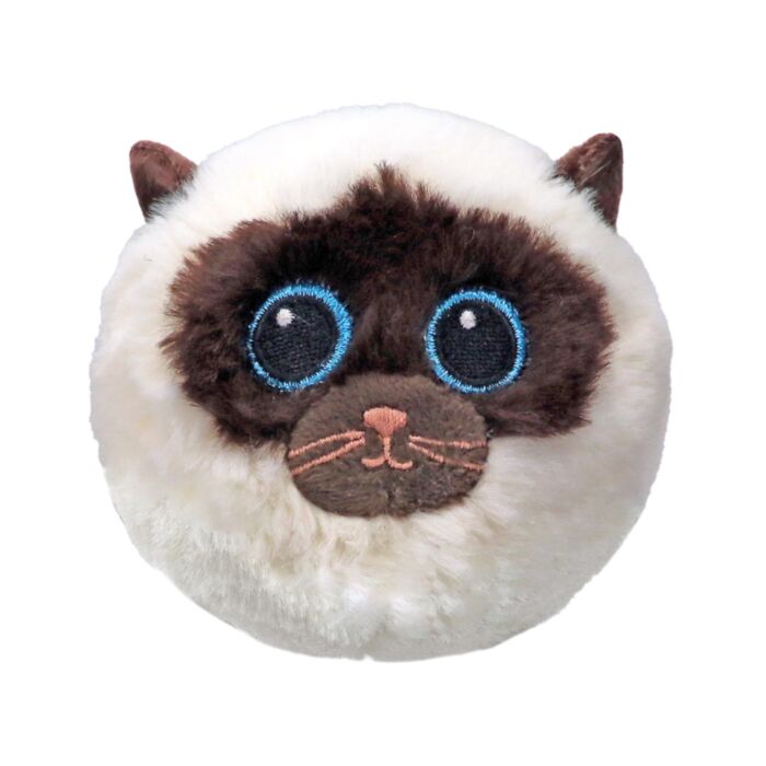 TY Beanie Bouncers Sammy Plush Bounce Ball Siamese Cat Cream